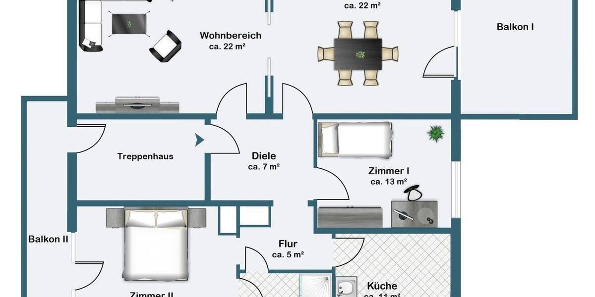 Etagenwohnung Frankfurt am Main Dornbusch - 4 Zimmer, 111 m&sup2;, 520.000&euro; | Angebot:25769235