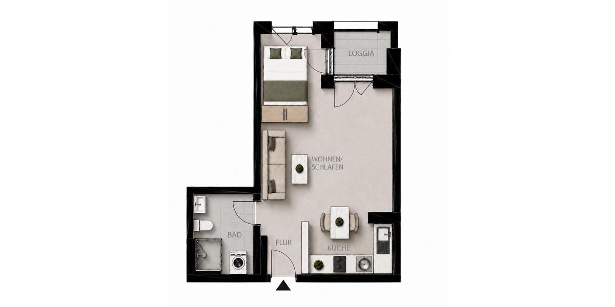 Etagenwohnung Frankfurt am Main Gallus - 1 Zimmer, 41 m&sup2;, 359.000&euro; | Angebot:26794280