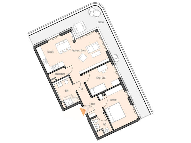 Etagenwohnung Frankfurt am Main Kalbach-Riedberg - 3 Zimmer, 98 m&sup2;, 759.800&euro; | Angebot:25704327