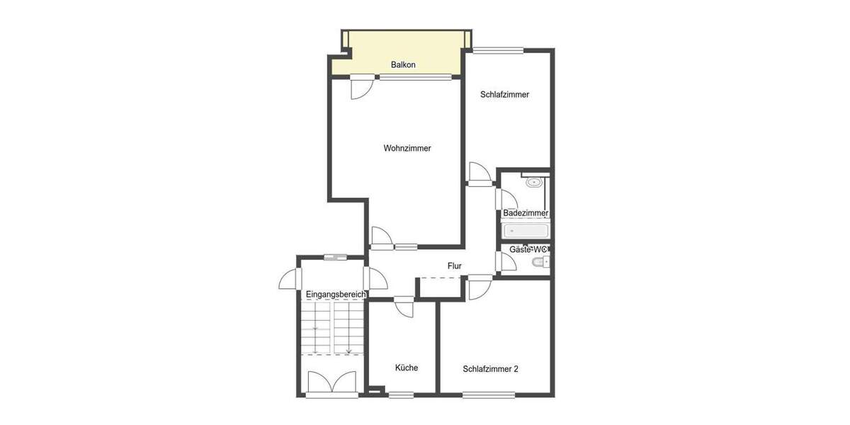 Etagenwohnung Offenbach am Main Hafen - 3 Zimmer, 75 m&sup2;, 279.000&euro; | Angebot:25782157