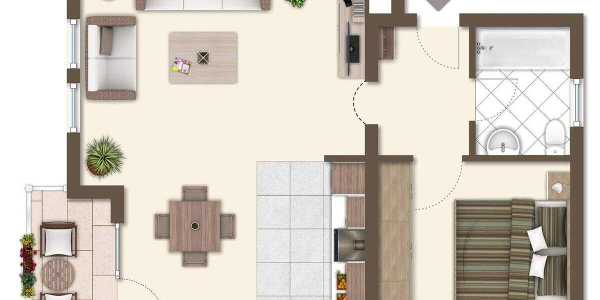 Etagenwohnung Stockstadt - 2 Zimmer, 49 m&sup2;, 192.000&euro; | Angebot:25800488