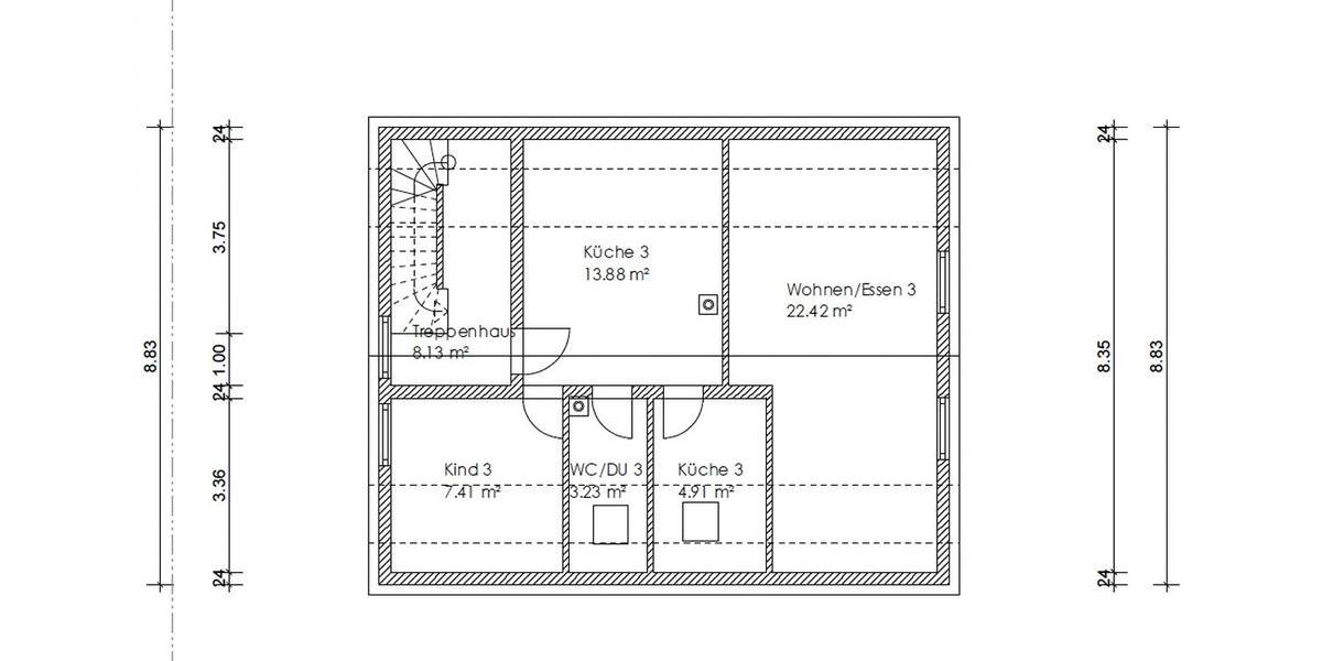 Dachgeschoßwohnung Mühlheim am Main - 2.5 Zimmer, 53 m&sup2;, 900&euro; | Angebot:25841438