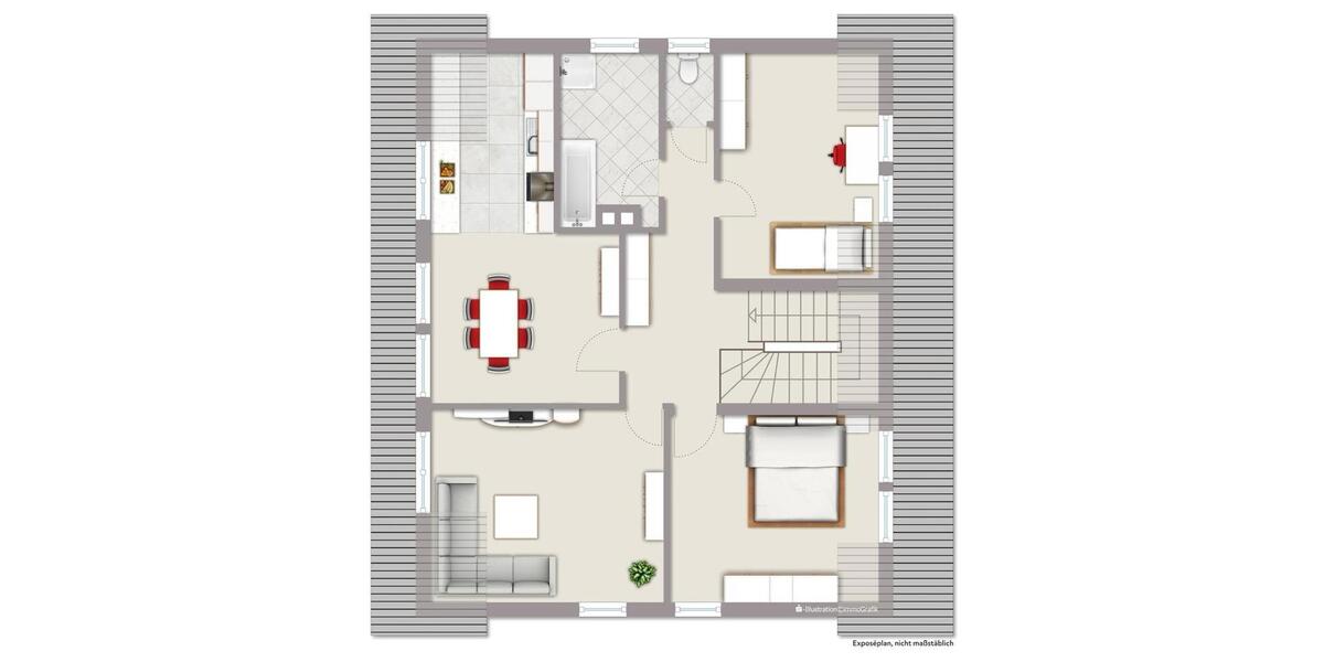 Dachgeschoßwohnung Seligenstadt - 3 Zimmer, 89 m&sup2;, 1.150&euro; | Angebot:25875273