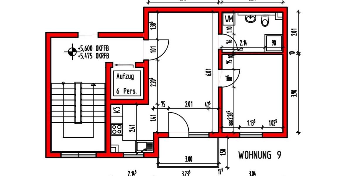 Etagenwohnung Frankfurt am Main Ost - 2 Zimmer, 45 m&sup2;, 265.000&euro; | Angebot:25613786