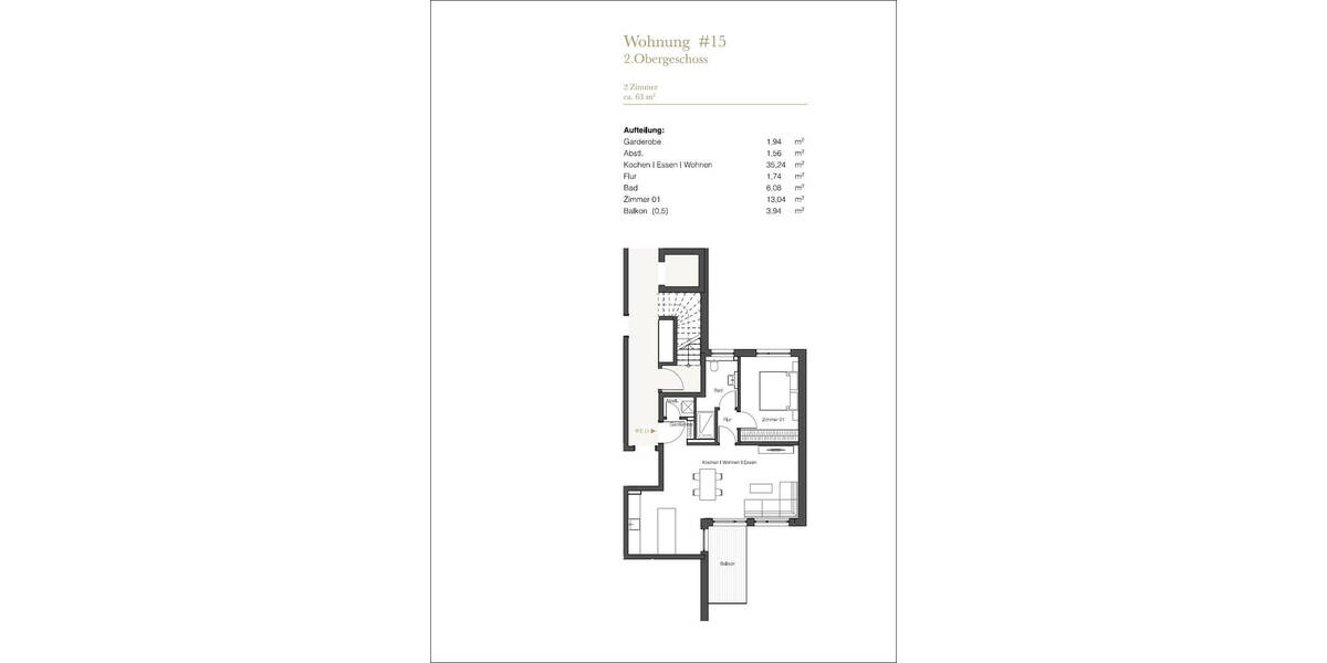 Etagenwohnung Aschaffenburg Innenstadt - 2 Zimmer, 63 m&sup2;, 375.800&euro; | Angebot:25778910