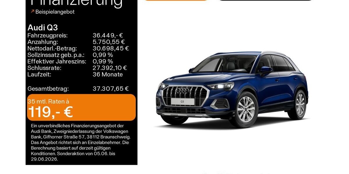 Audi Q3 5.500 km 35.999 &euro; Linsengericht 63589