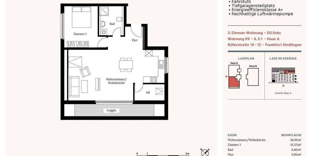 Etagenwohnung Frankfurt am Main / Sindlingen Sindlingen - 2 Zimmer, 69 m&sup2;, 379.000&euro; | Angebot:25665506