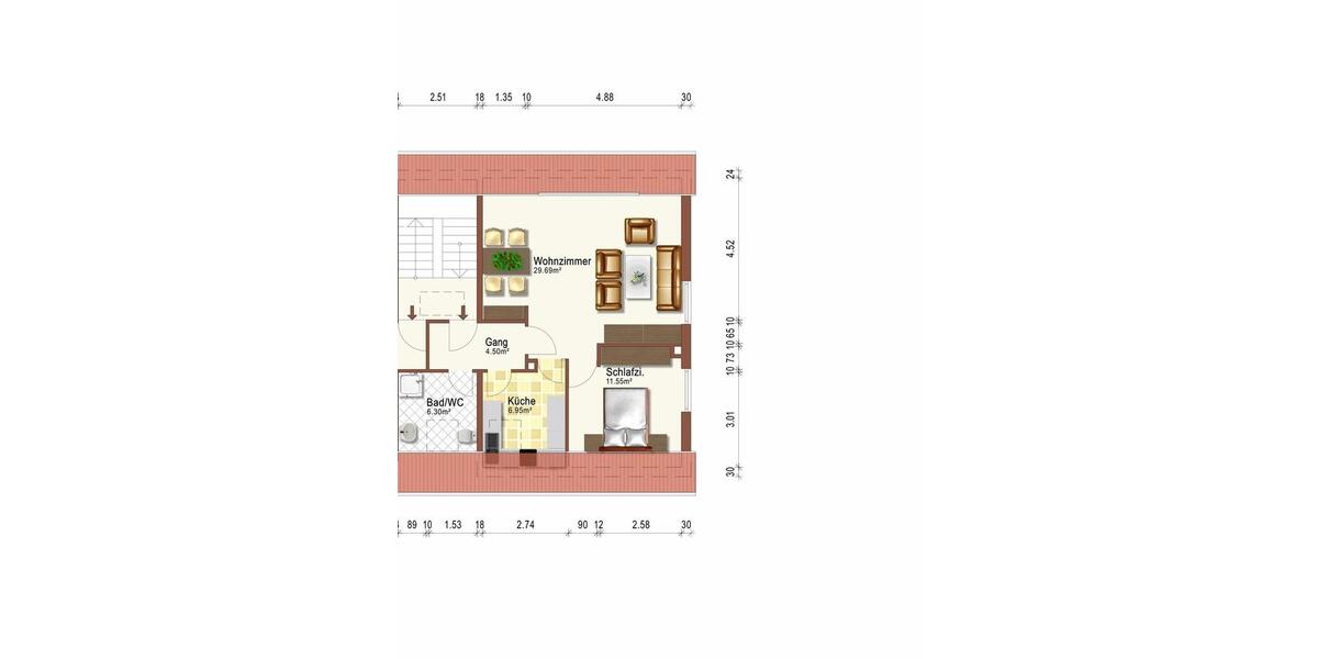 Etagenwohnung Bruchköbel - 2 Zimmer, 63 m&sup2;, 650&euro; | Angebot:25653885