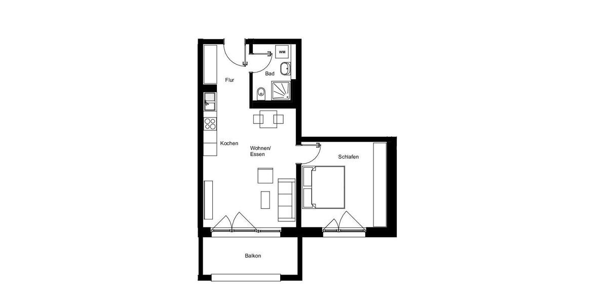 Erdgeschoßwohnung Offenbach am Main Bieberer Berg - 2 Zimmer, 56 m&sup2;, 950&euro; | Angebot:25254761