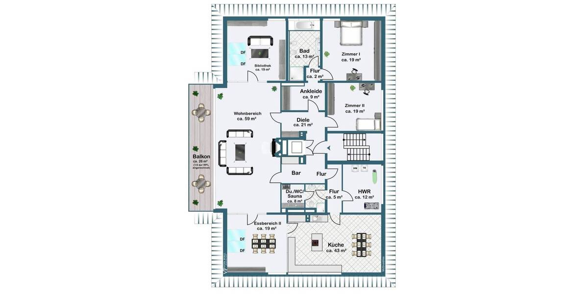 Etagenwohnung Frankfurt am Main Eschersheim - 6 Zimmer, 252 m&sup2;, 2.150.000&euro; | Angebot:25926994
