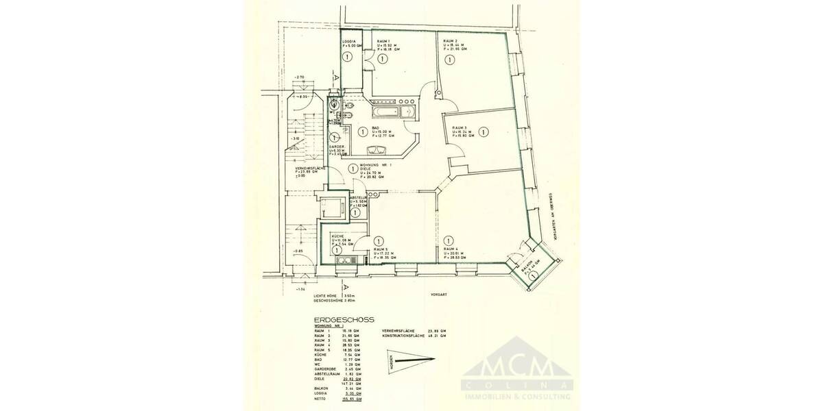 Etagenwohnung Frankfurt am Main Nordend-West - 5 Zimmer, 155 m&sup2;, 998.500&euro; | Angebot:25704443