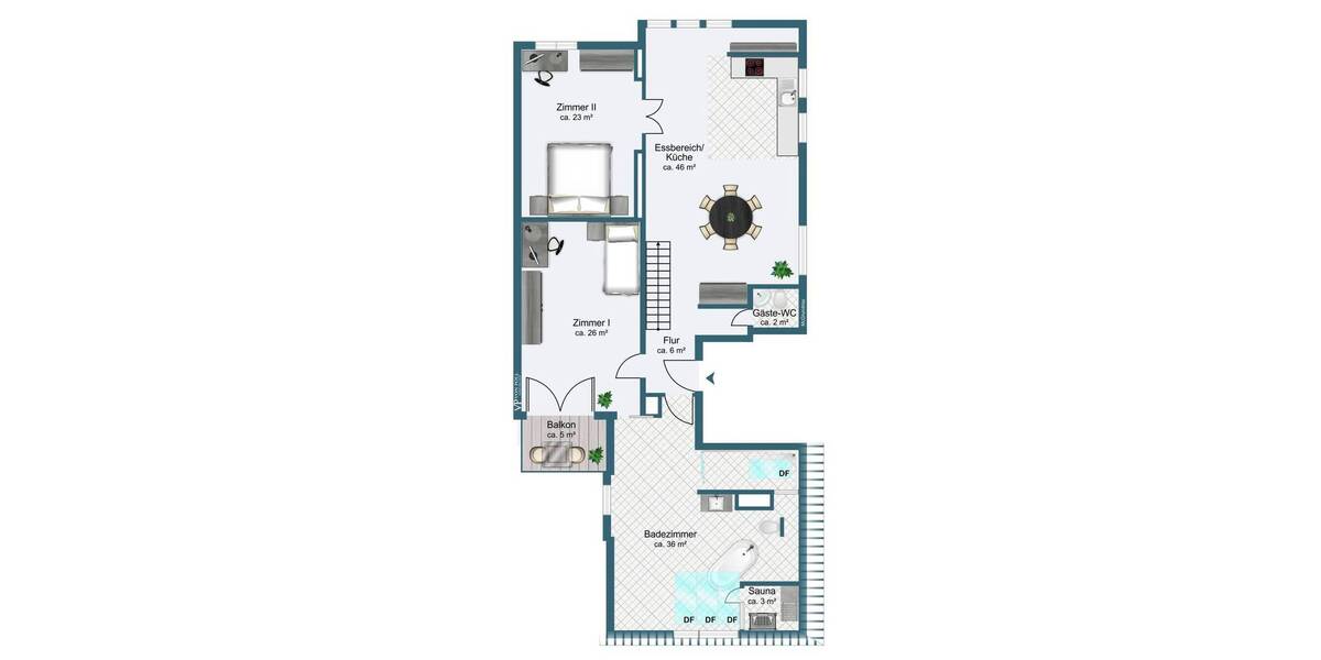 Etagenwohnung Frankfurt am Main Sachsenhausen - 4 Zimmer, 166 m&sup2;, 1.590.000&euro; | Angebot:26014647