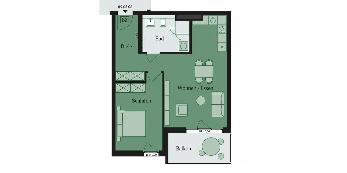 Etagenwohnung Mühlheim am Main - 2 Zimmer, 62 m&sup2;, 1.080&euro; | Angebot:26366723