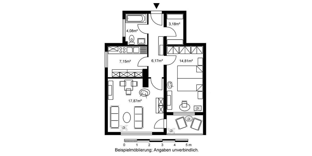 Etagenwohnung Hanau Nordwest - 2 Zimmer, 53 m&sup2;, 497&euro; | Angebot:26768215