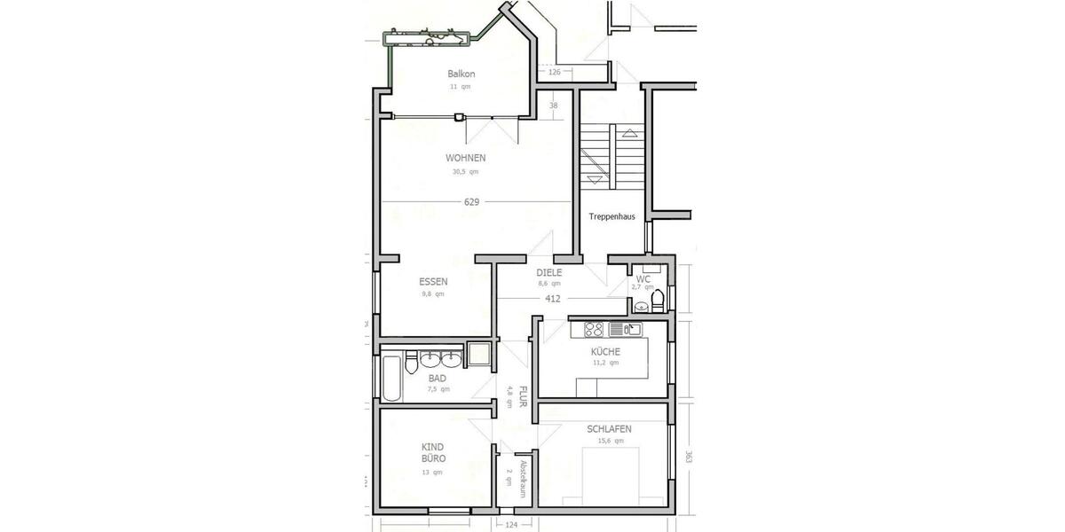 Etagenwohnung Mühlheim am Main - 3.5 Zimmer, 108 m&sup2;, 1.290&euro; | Angebot:25960493