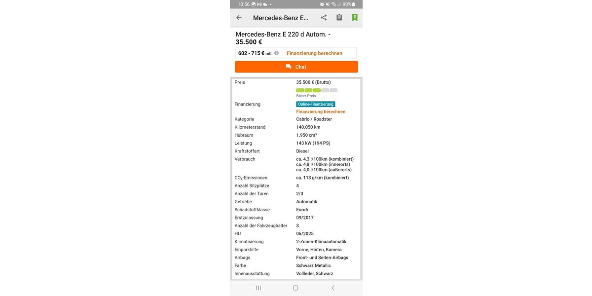 Mercedes-Benz E 220 140.000 km 35.500 &euro; Nidderau 61130