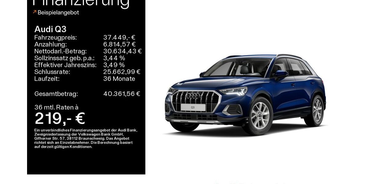 Audi Q3 15.800 km 37.249 &euro; Linsengericht 63589