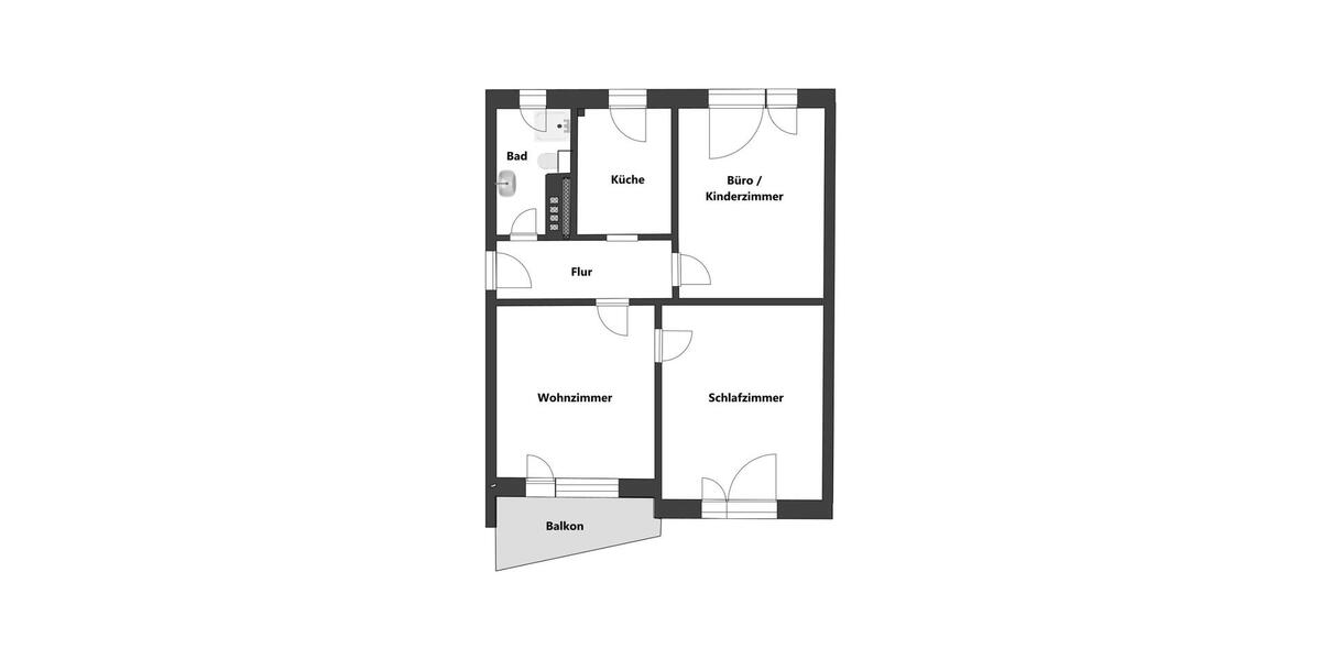 Etagenwohnung Offenbach am Main Buchrain - 3 Zimmer, 69 m&sup2;, 209.000&euro; | Angebot:25381262