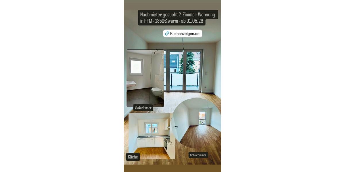 Etagenwohnung Frankfurt am Main Sindlingen - 2 Zimmer, 52 m&sup2;, 1.350&euro; | Angebot:25833403