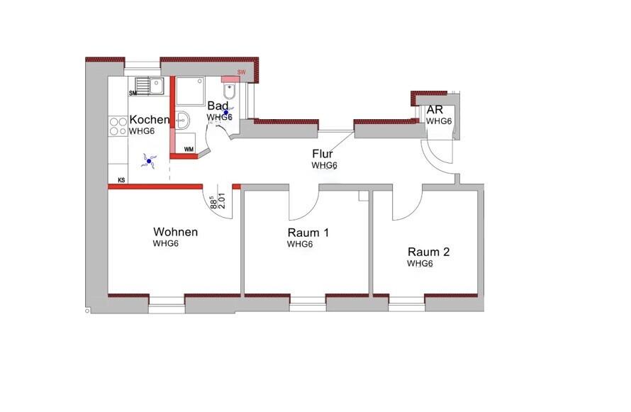 Etagenwohnung Offenbach am Main Buchrain - 1 Zimmer, 12 m&sup2;, 500&euro; | Angebot:25178775