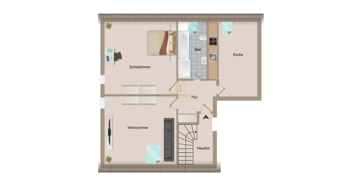 Dachgeschoßwohnung Karben - 2 Zimmer, 72 m&sup2;, 790&euro; | Angebot:25379911