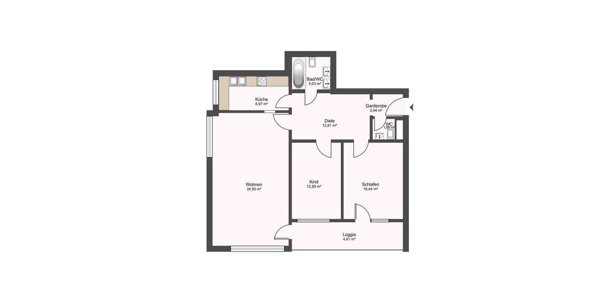 Etagenwohnung Kronberg im Taunus Schönberg - 3 Zimmer, 103 m&sup2;, 449.000&euro; | Angebot:25690894