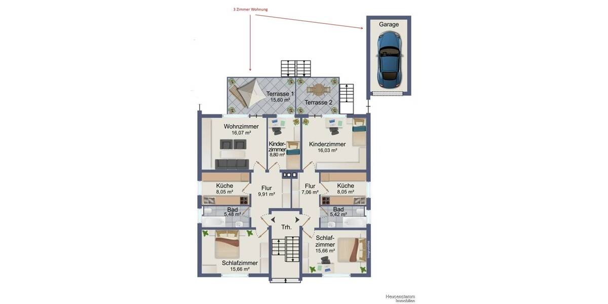 Etagenwohnung Heusenstamm - 3 Zimmer, 74 m&sup2;, 250.000&euro; | Angebot:26402792