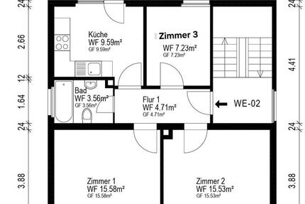 Wohnung Kelsterbach - 3 Zimmer, 58 m&sup2;, 1.300&euro; | Angebot:27608237