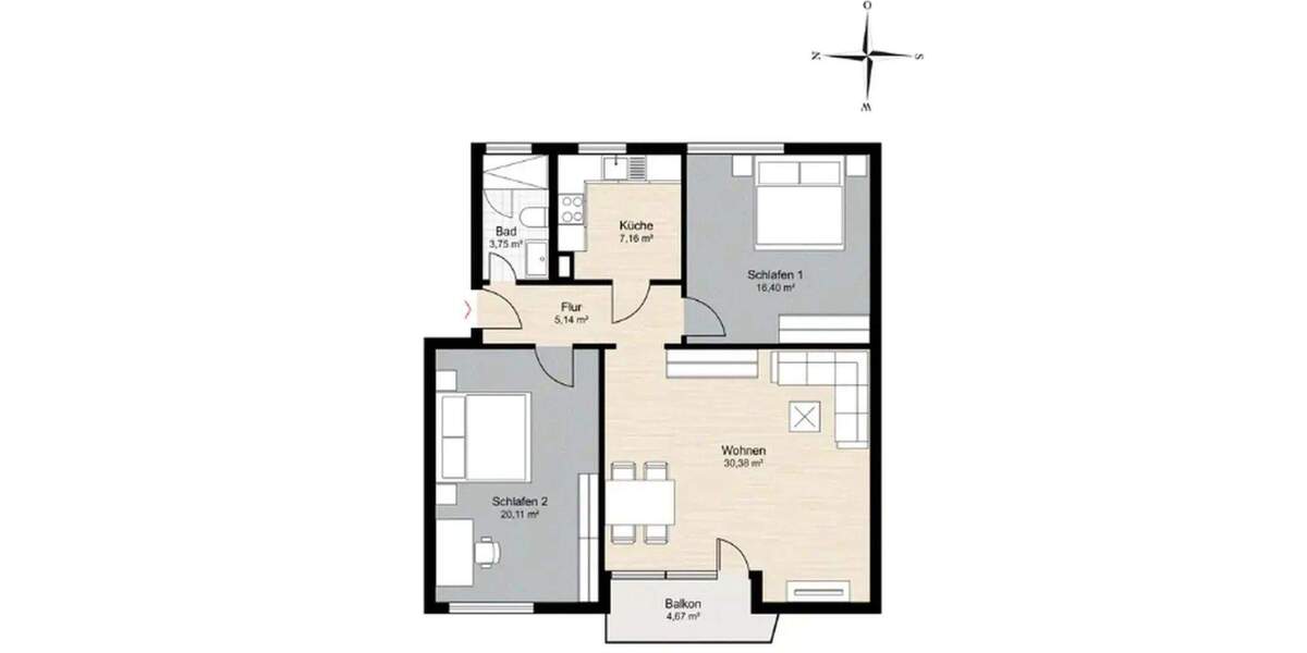 Etagenwohnung Langen - 3 Zimmer, 88 m&sup2;, 339.000&euro; | Angebot:25697294