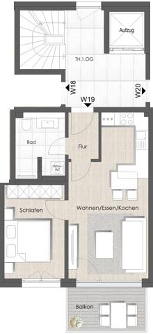 Etagenwohnung Bad Vilbel - 2 Zimmer, 49 m&sup2;, 975&euro; | Angebot:25217716