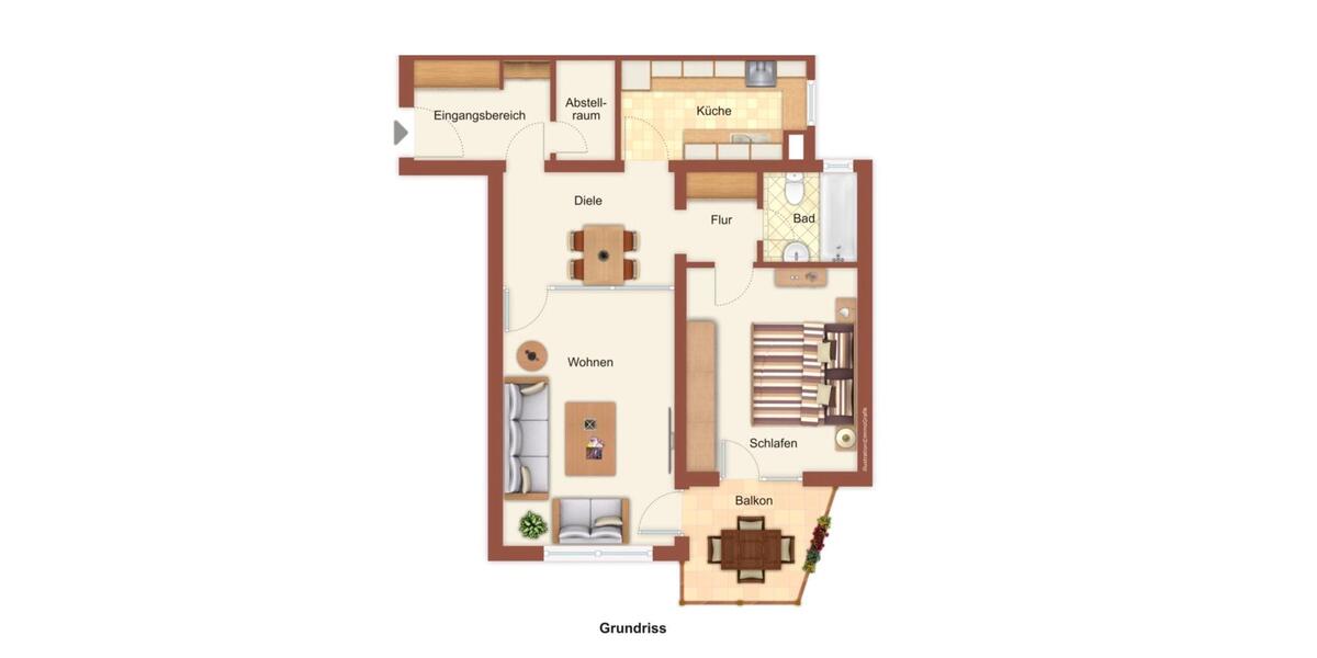 Etagenwohnung Hanau Kesselstadt - 2.5 Zimmer, 63 m&sup2;, 857&euro; | Angebot:25979956