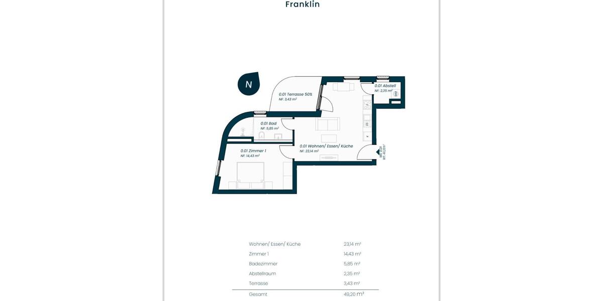 Erdgeschoßwohnung Frankfurt am Main Sindlingen - 2.5 Zimmer, 50 m&sup2;, 1.280&euro; | Angebot:26475626