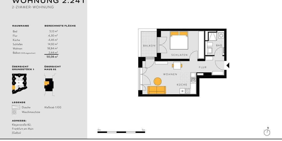 Etagenwohnung Frankfurt am Main Gallus - 2 Zimmer, 50 m&sup2;, 409.900&euro; | Angebot:25747684