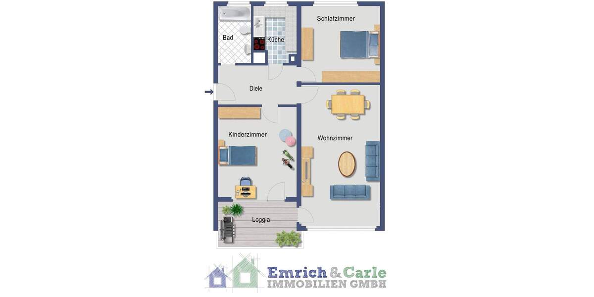 Etagenwohnung Neu-Isenburg / Gravenbruch Gravenbruch - 3 Zimmer, 88 m&sup2;, 285.000&euro; | Angebot:25667232