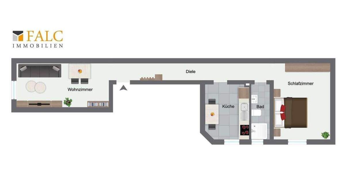 Etagenwohnung Frankfurt am Main Bockenheim - 2 Zimmer, 54 m&sup2;, 299.000&euro; | Angebot:25685397