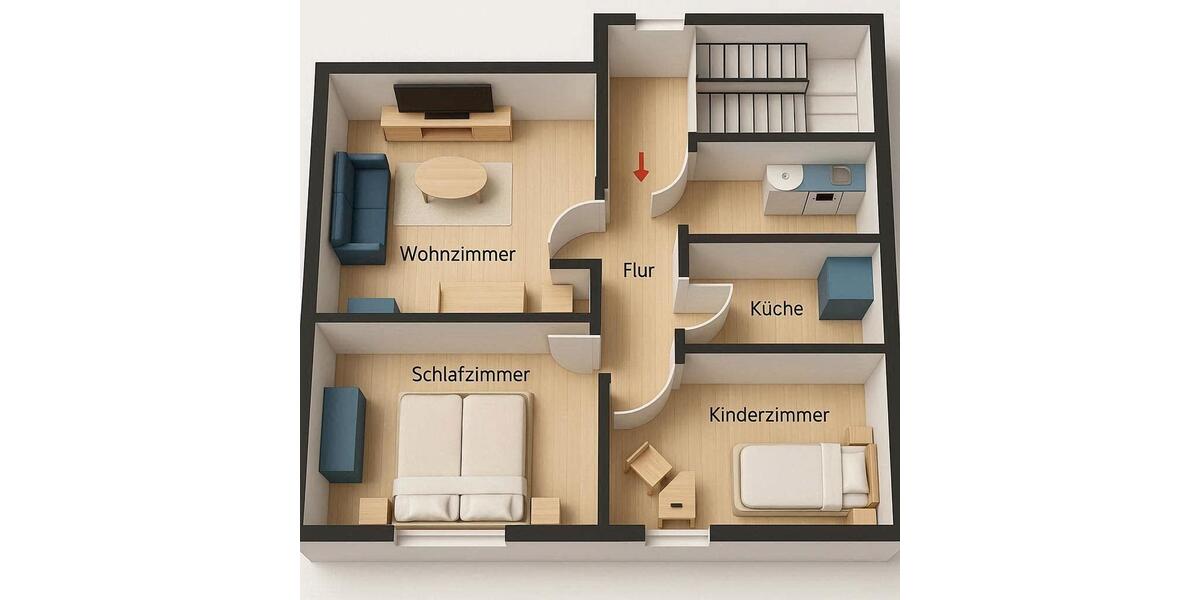 Dachgeschoßwohnung Groß-Zimmern Zimmern - 3 Zimmer, 50 m&sup2;, 149.000&euro; | Angebot:26957212