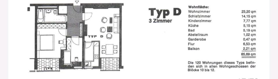 Etagenwohnung Dietzenbach - 3 Zimmer, 66 m&sup2;, 180.000&euro; | Angebot:25973395