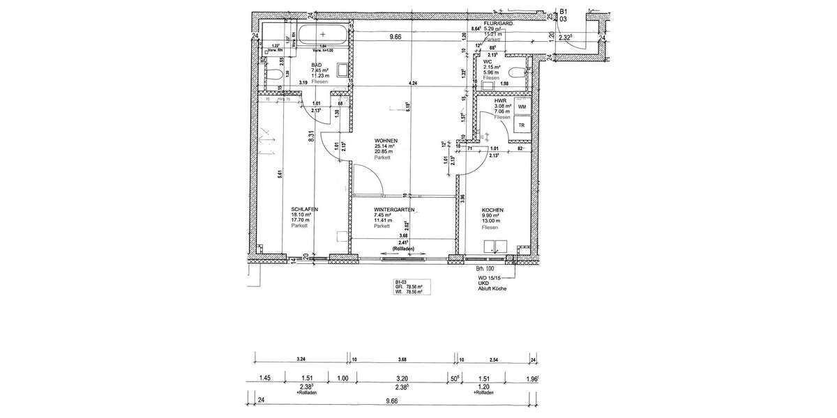 Etagenwohnung Frankfurt am Main Kalbach - 2 Zimmer, 79 m&sup2;, 444.000&euro; | Angebot:26035923