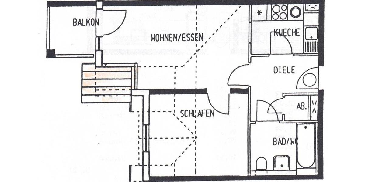 Dachgeschoßwohnung Bad Vilbel - 2 Zimmer, 43 m&sup2;, 244.000&euro; | Angebot:26014315