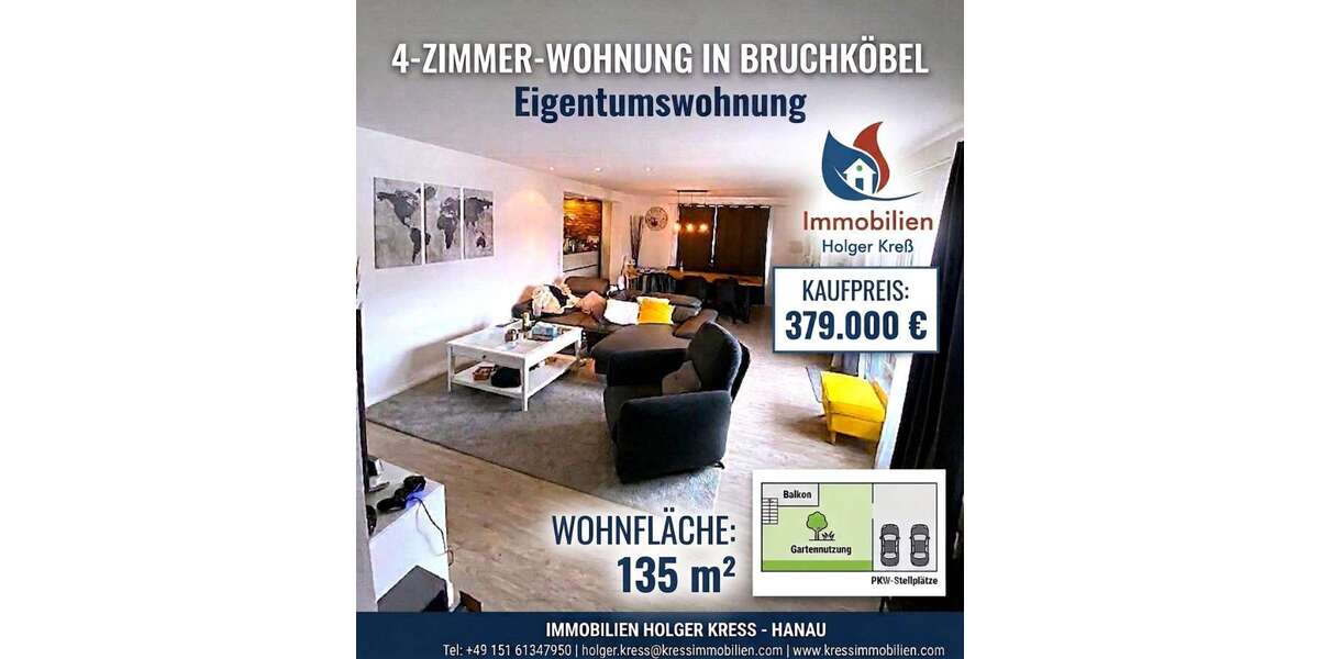 Etagenwohnung Bruchköbel - 4 Zimmer, 135 m&sup2;, 379.000&euro; | Angebot:26914385