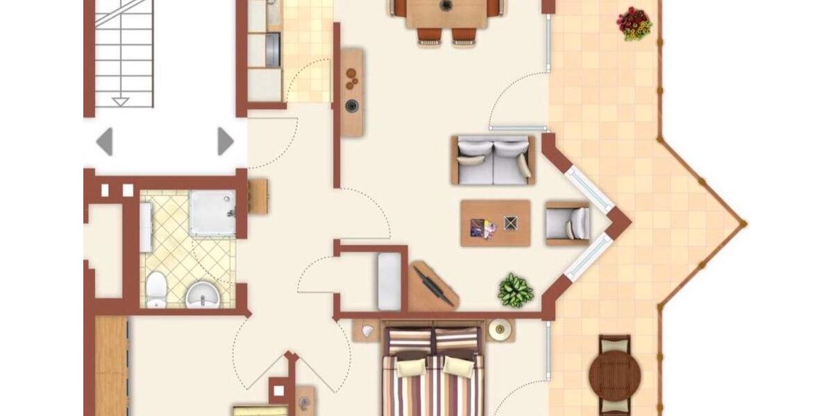 Etagenwohnung Frankfurt am Main Nord-Ost - 3 Zimmer, 70 m&sup2;, 640&euro; | Angebot:25883050