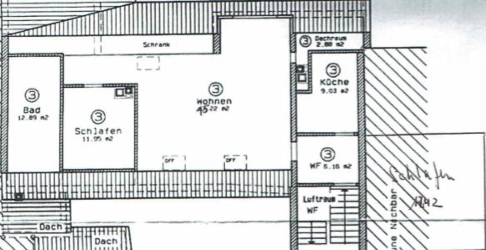 Dachgeschoßwohnung Ranstadt - 3 Zimmer, 101 m&sup2;, 850&euro; | Angebot:25304696