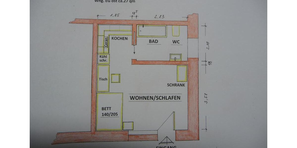 Terrassenwohnung Hösbach - 1 Zimmer, 27 m&sup2;, 365&euro; | Angebot:25934527