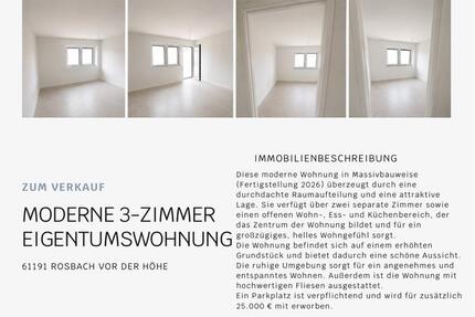 Wohnung Rosbach vor der Höhe - 3 Zimmer, 58 m&sup2;, 349.000&euro; | Angebot:26621044