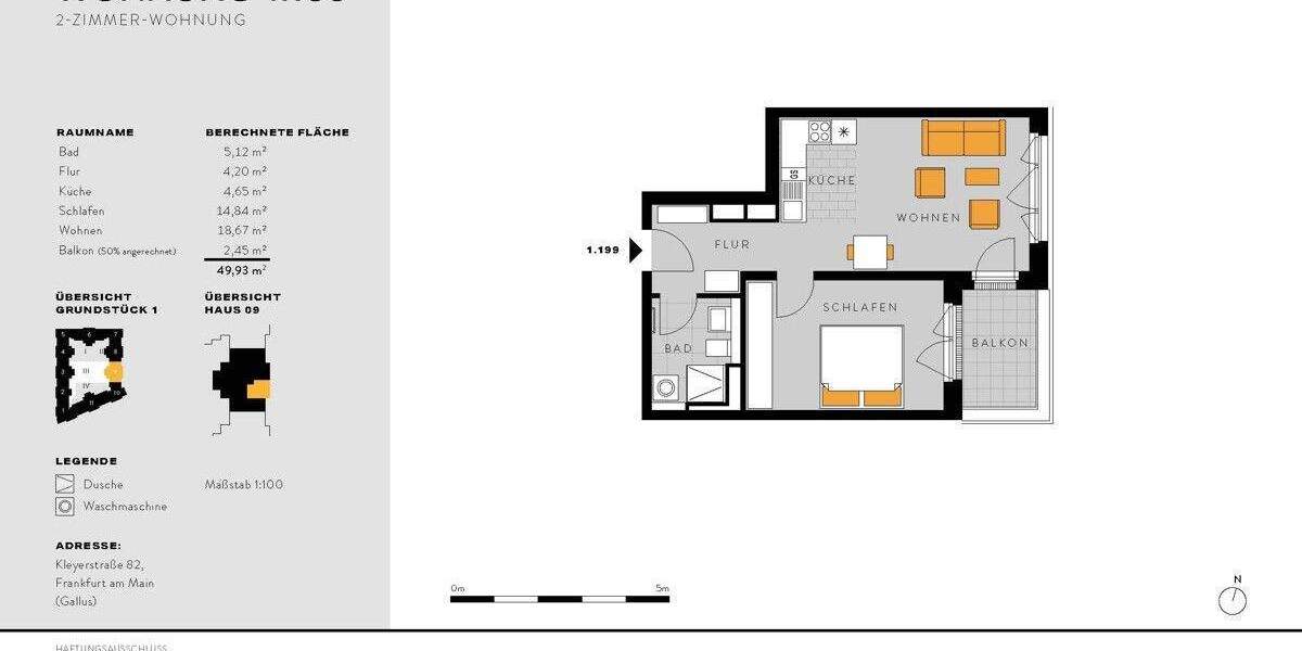 Etagenwohnung Frankfurt am Main Gallus - 2 Zimmer, 49 m&sup2;, 374.900&euro; | Angebot:25702312