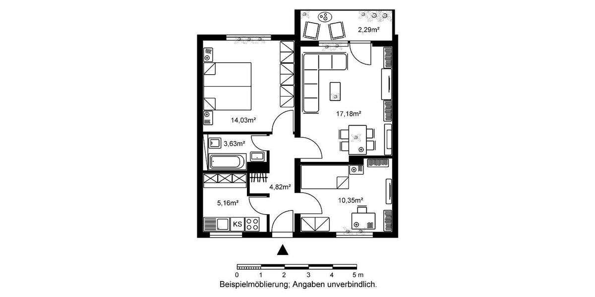 Etagenwohnung Frankfurt am Main Bonames - 3 Zimmer, 57 m&sup2;, 741&euro; | Angebot:26017636