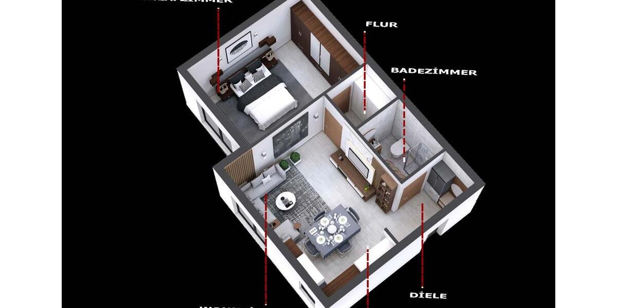 Etagenwohnung Frankfurt am Main Nied - 2 Zimmer, 52 m&sup2;, 900&euro; | Angebot:26047260