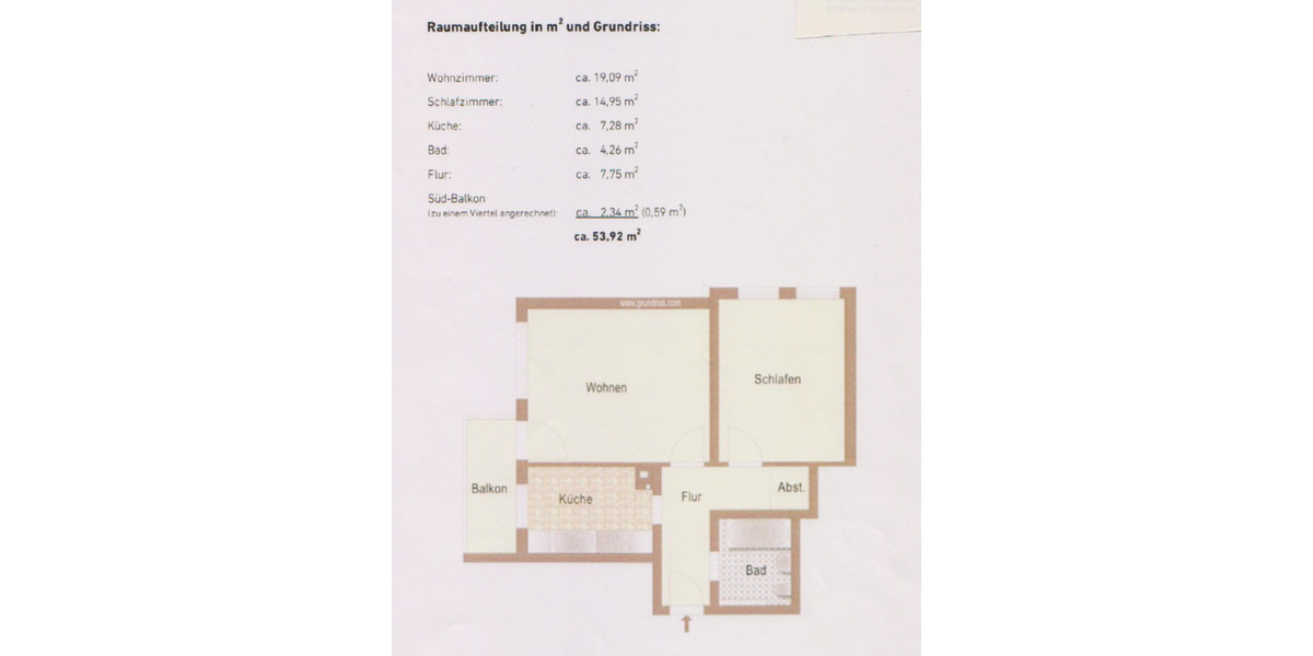 Etagenwohnung Rödermark - 2 Zimmer, 54 m&sup2;, 1.150&euro; | Angebot:25393330