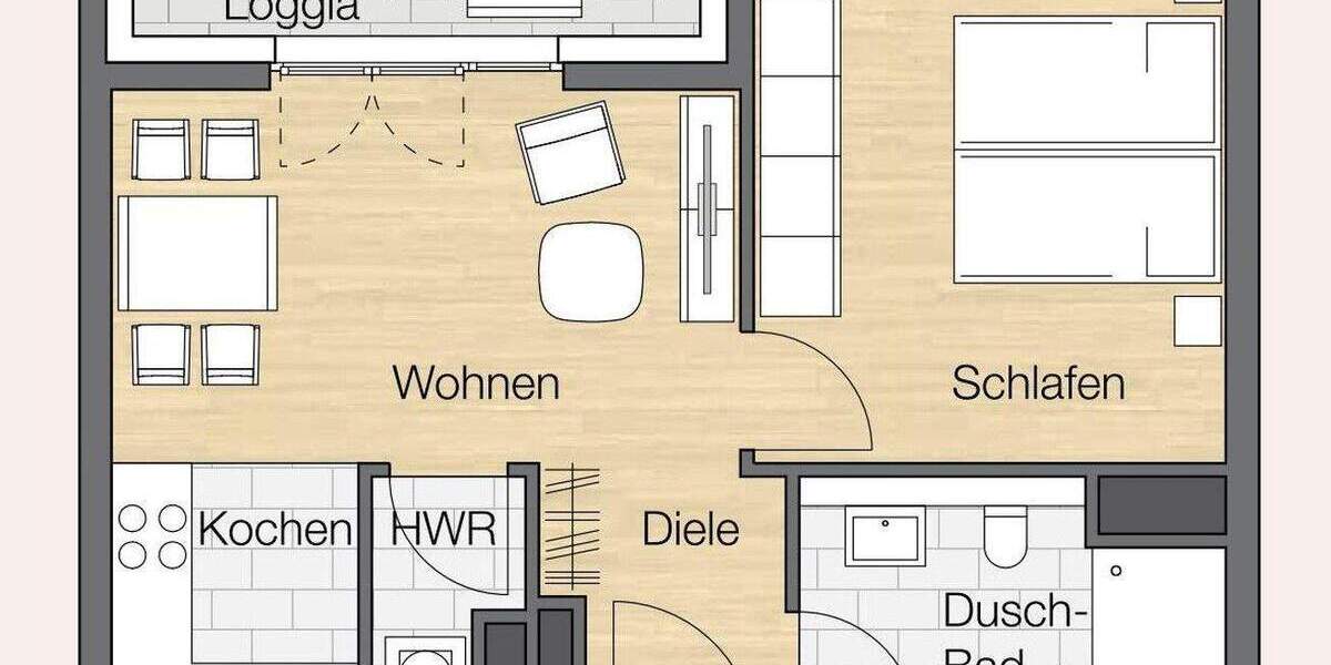 Etagenwohnung Frankfurt Bahnhofsviertel - 2 Zimmer, 50 m&sup2;, 1.150&euro; | Angebot:25864360