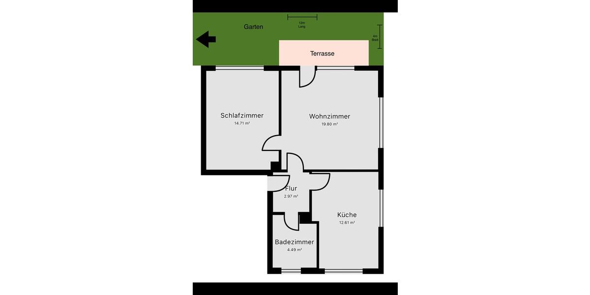 Erdgeschoßwohnung Hösbach - 2 Zimmer, 55 m&sup2;, 212.000&euro; | Angebot:25906825
